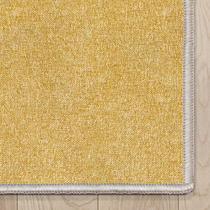 Well Woven Plain Solid Modern Solid Yellow FlatWeave Area Rug Wayfair